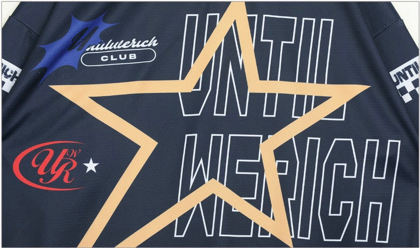 UNTILWERICH Star Print Long Sleeve Mesh Hockey Jersey | Face 3 Face