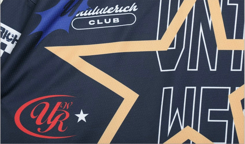 UNTILWERICH Star Print Long Sleeve Mesh Hockey Jersey | Face 3 Face