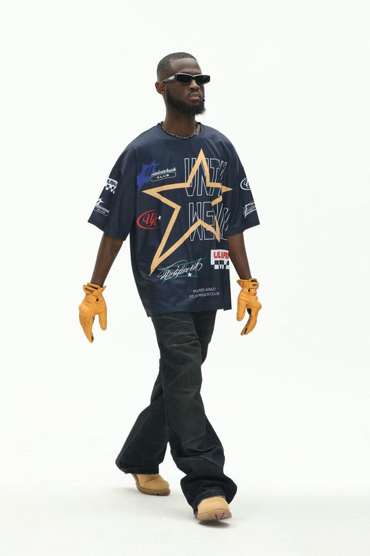 UNTILWERICH Star Print Short Sleeve Mesh Hockey Jersey | Face 3 Face