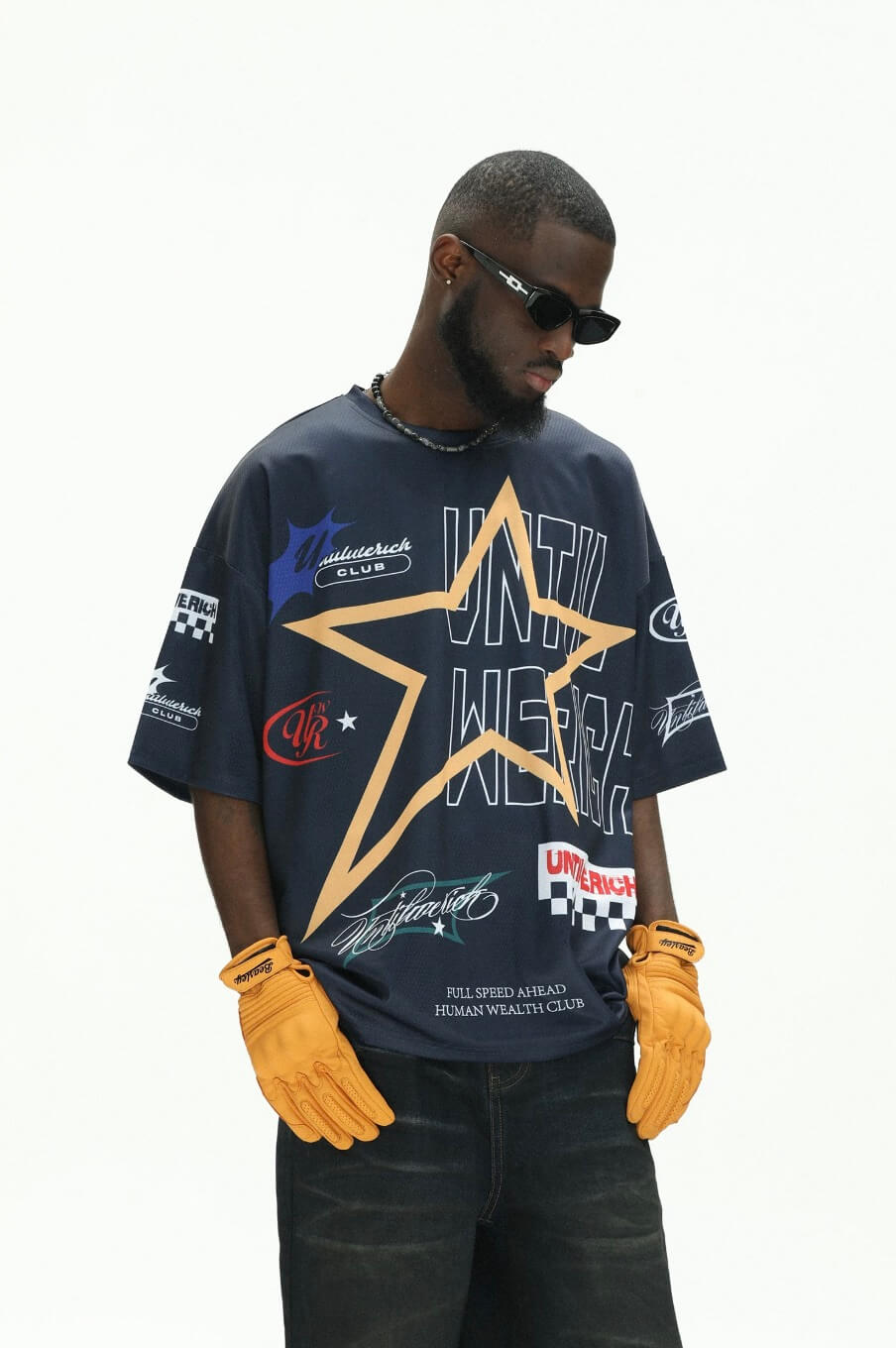 UNTILWERICH Star Print Short Sleeve Mesh Hockey Jersey | Face 3 Face