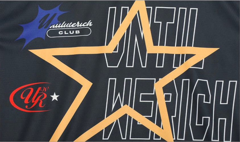 UNTILWERICH Star Print Short Sleeve Mesh Hockey Jersey | Face 3 Face