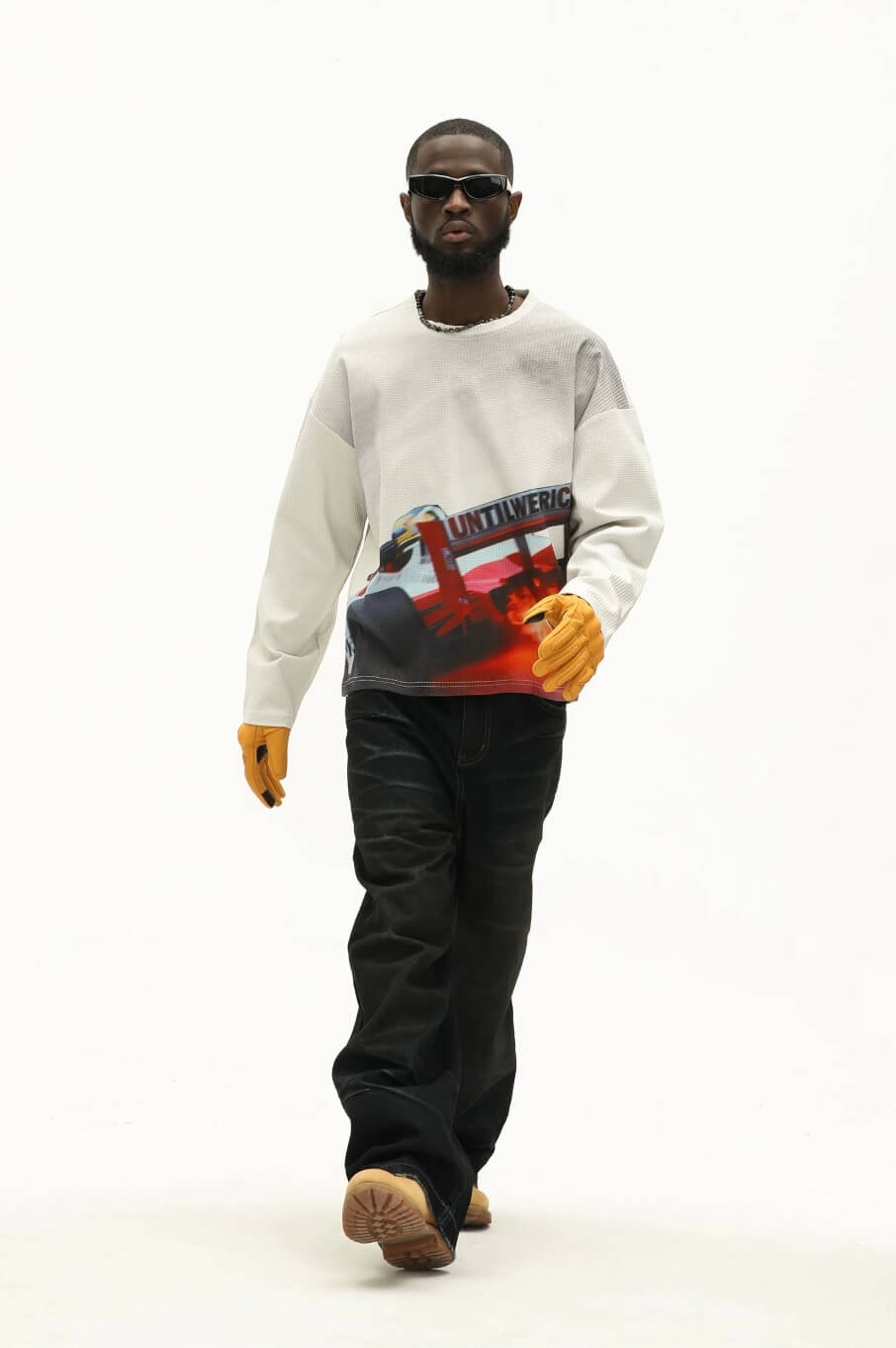 UNTILWERICH Racing Graphic Waffle Long Sleeve Tee | Face 3 Face