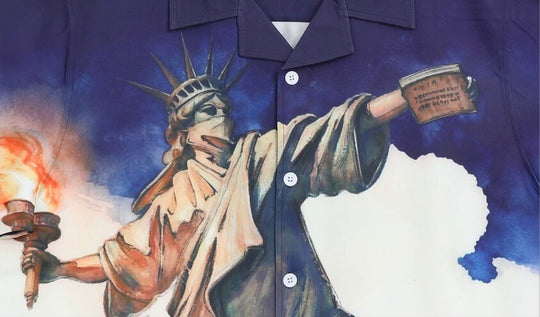UNTILWERICH Statue of Liberty Graphic Short Sleeve Shirt | Face 3 Face