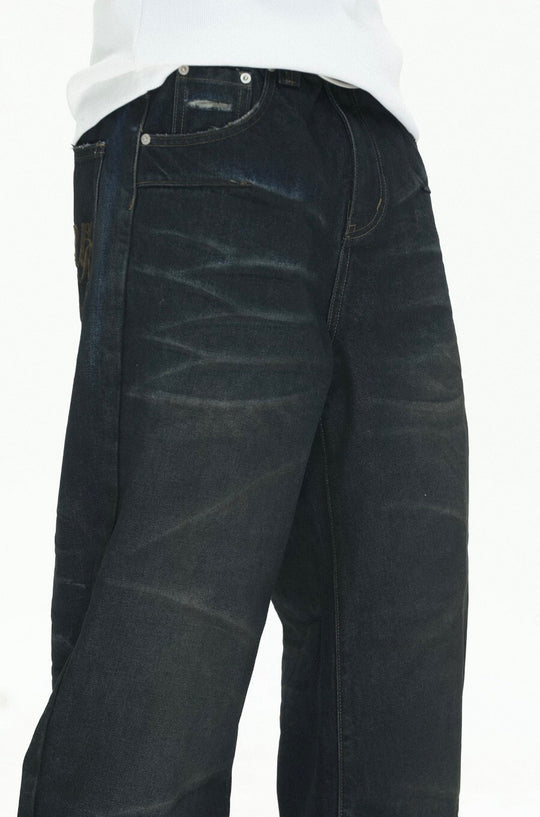 UNTILWERICH Vintage Whiskered Washed Distressed Jeans | Face 3 Face
