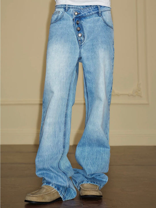 YADcrew Crossover Waist Washed Jeans | Face 3 Face