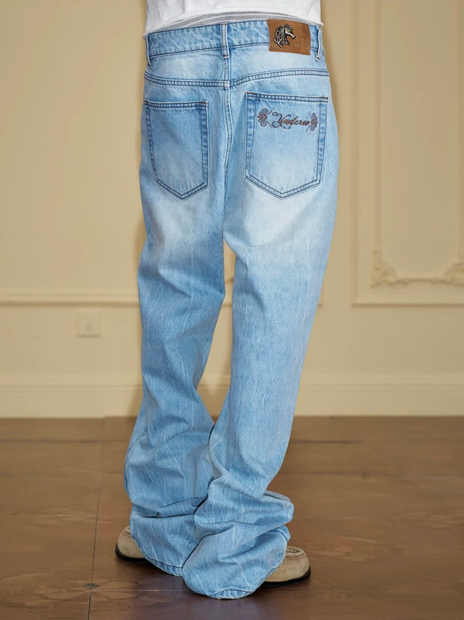 YADcrew Crossover Waist Washed Jeans | Face 3 Face