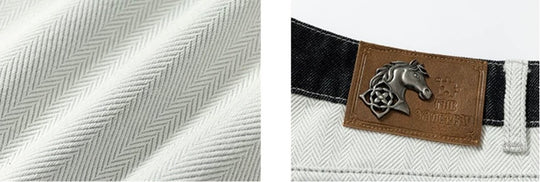 YADcrew Herringbone Waist Contrast Baggy Jeans | Face 3 Face