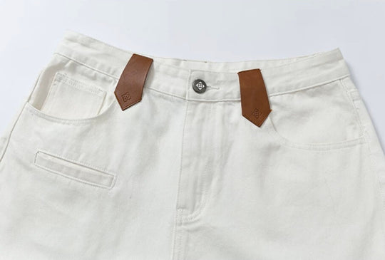 YADcrew Embossed Knee Leather Belt Loop Jeans | Face 3 Face