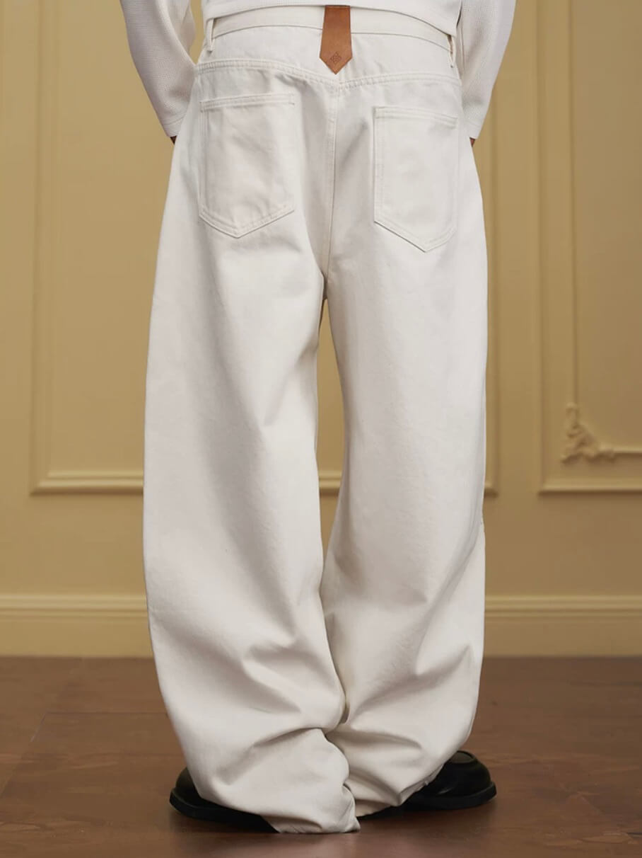 YADcrew Embossed Knee Leather Belt Loop Jeans | Face 3 Face
