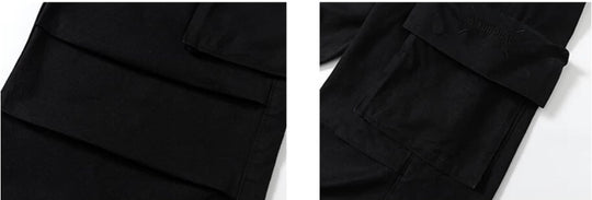 YADcrew Washed Double Pocket Wide Leg Cargo Pants | Face 3 Face
