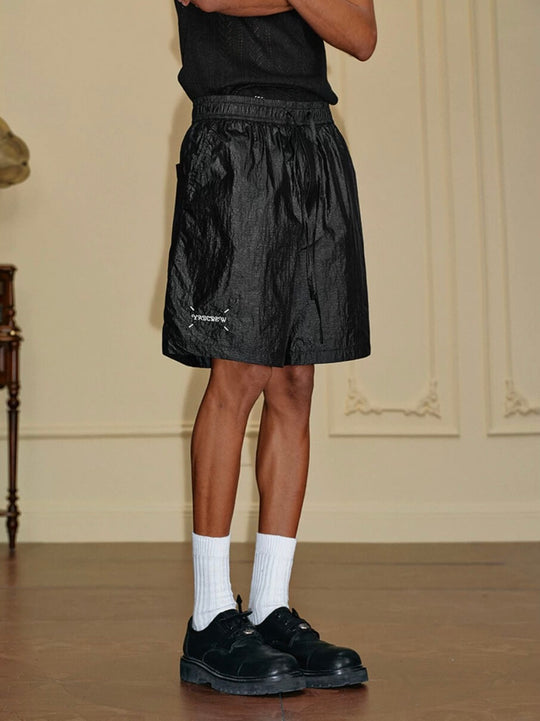 YADcrew Metallic Nylon Quick Dry Shorts | Face 3 Face