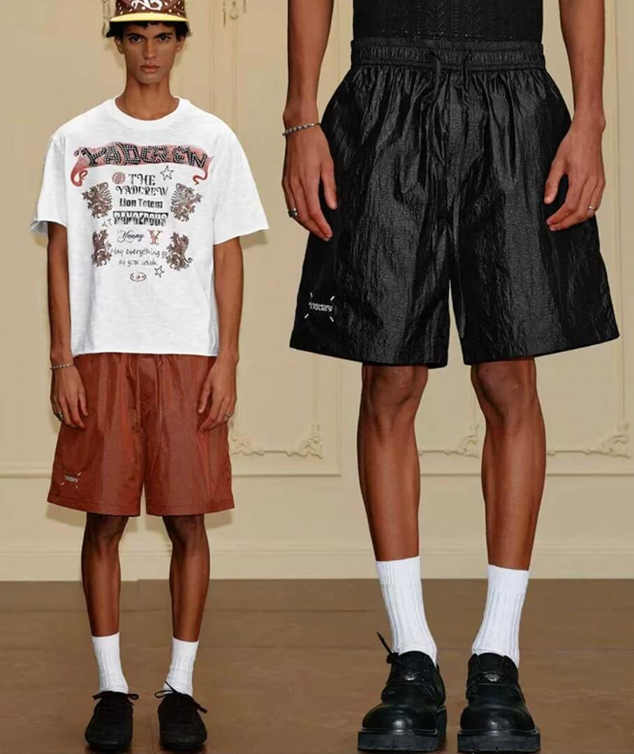 YADcrew Metallic Nylon Quick Dry Shorts | Face 3 Face