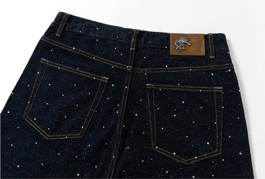 YADcrew All Over Starry Rhinestone Loose Fit Jeans | Face 3 Face