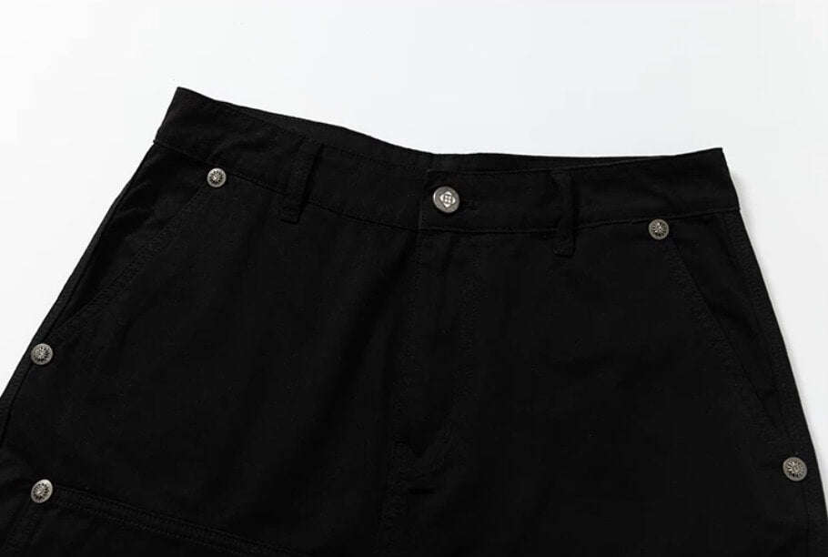 YADcrew Deconstructed Drop Crotch Loose Fit Wide Leg Work Pants | Face 3 Face