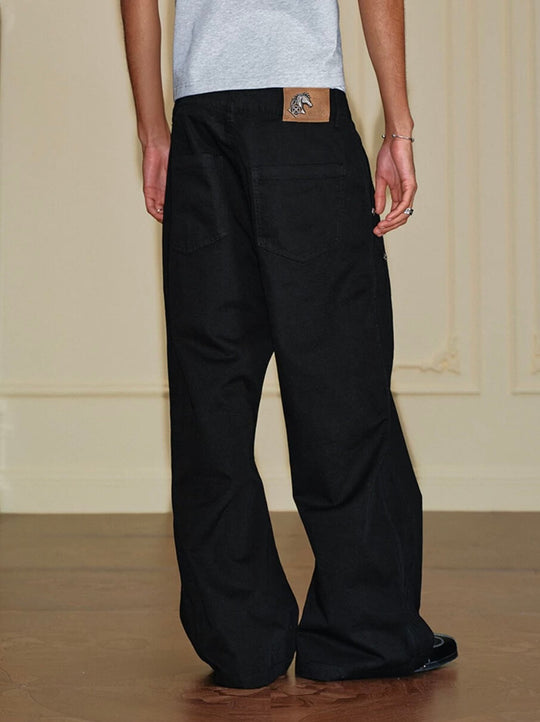 YADcrew Deconstructed Drop Crotch Loose Fit Wide Leg Work Pants | Face 3 Face