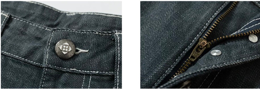 YADcrew Cross Motif Button Paneled Denim Shorts | Face 3 Face