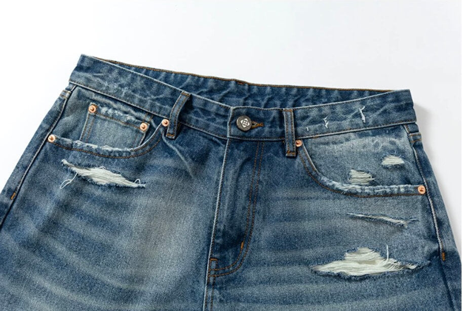 YADcrew Vintage Whiskered Washed Distressed Jeans | Face 3 Face