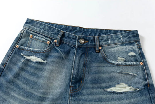 YADcrew Vintage Whiskered Washed Distressed Jeans | Face 3 Face