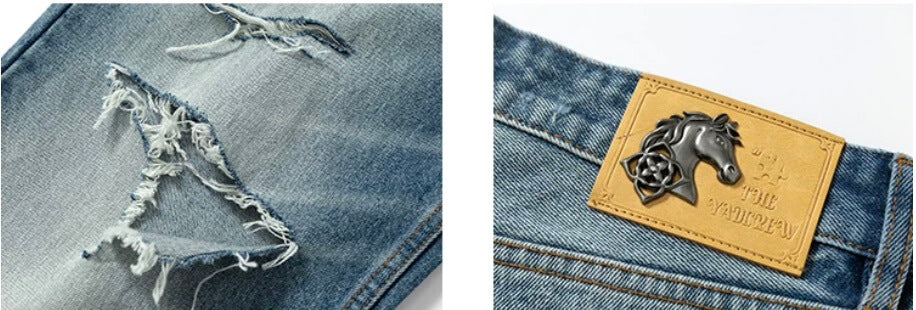 YADcrew Vintage Whiskered Washed Distressed Jeans | Face 3 Face
