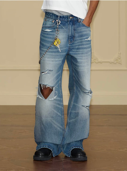 YADcrew Vintage Whiskered Washed Distressed Jeans | Face 3 Face