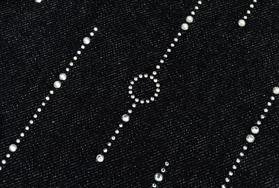 YADcrew Galaxy All Over Rhinestone Denim Shorts | Face 3 Face