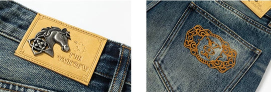 YADcrew Braid Embroidered Washed Loose Fit Jeans | Face 3 Face