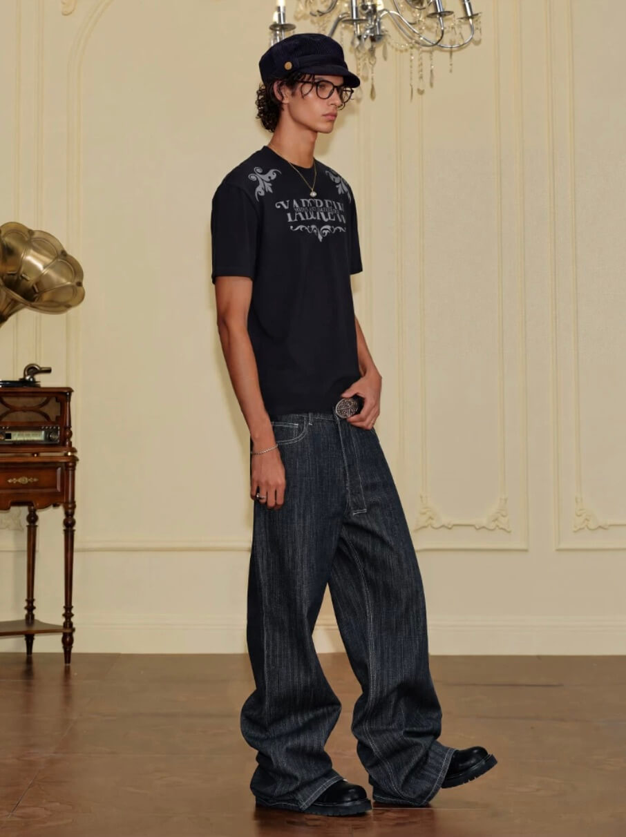 YADcrew Slub Denim Baggy Jeans | Face 3 Face