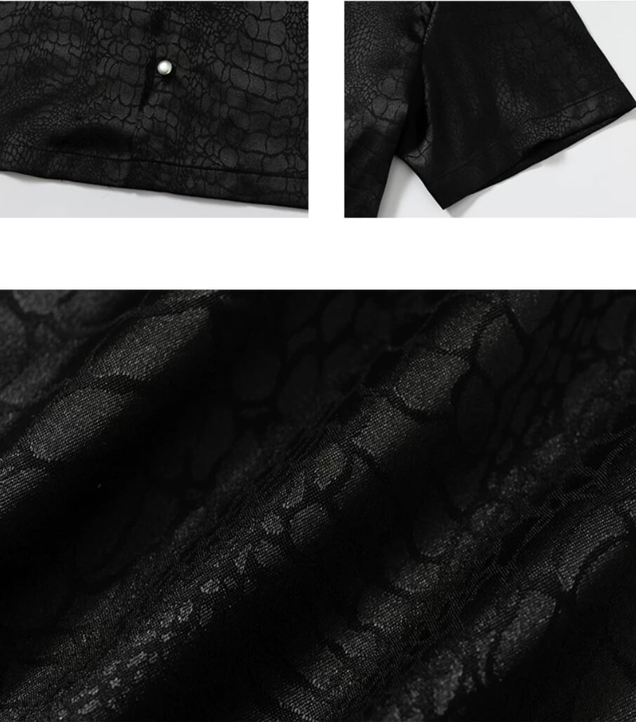 YADcrew Python Pattern Satin Short Sleeve Shirt | Face 3 Face