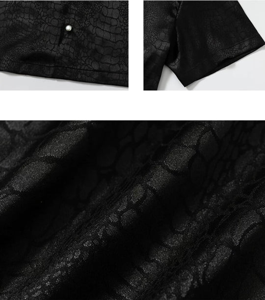 YADcrew Python Pattern Satin Short Sleeve Shirt | Face 3 Face