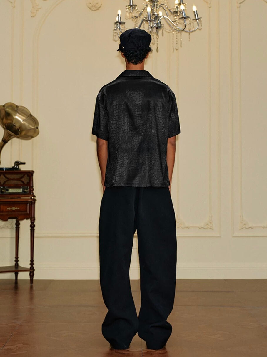 YADcrew Python Pattern Satin Short Sleeve Shirt | Face 3 Face