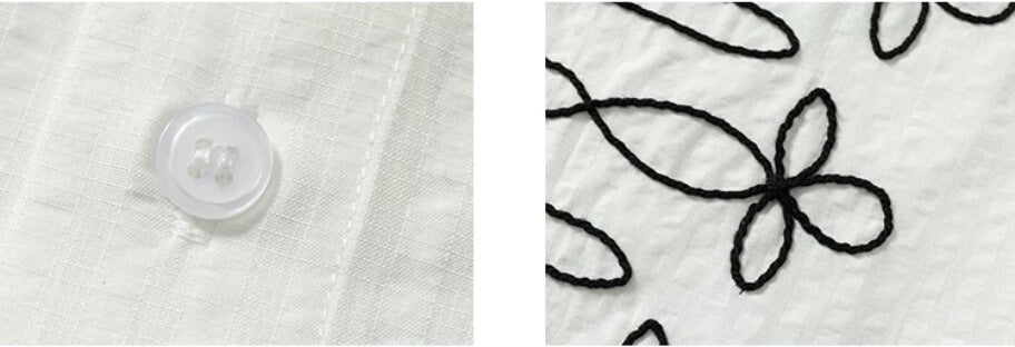 YADcrew Braid Embroidered Striped Seersucker Short Sleeve Shirt | Face 3 Face
