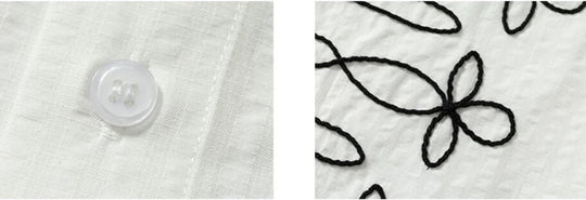 YADcrew Braid Embroidered Striped Seersucker Short Sleeve Shirt | Face 3 Face
