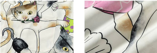 YADcrew All Over Cat Print Short Sleeve Shirt | Face 3 Face