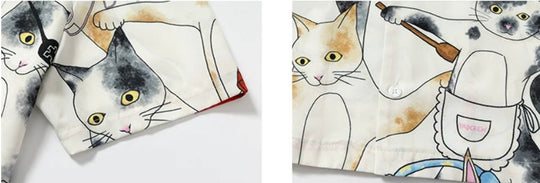 YADcrew All Over Cat Print Short Sleeve Shirt | Face 3 Face