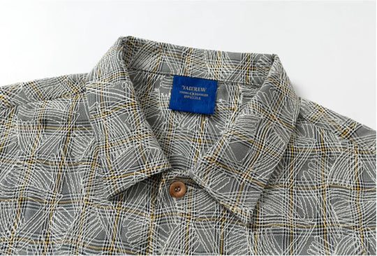 YADcrew 3D Stitch Plaid Short Sleeve Shirt | Face 3 Face