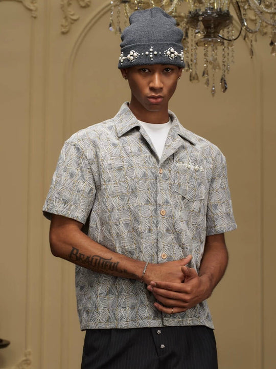 YADcrew 3D Stitch Plaid Short Sleeve Shirt | Face 3 Face
