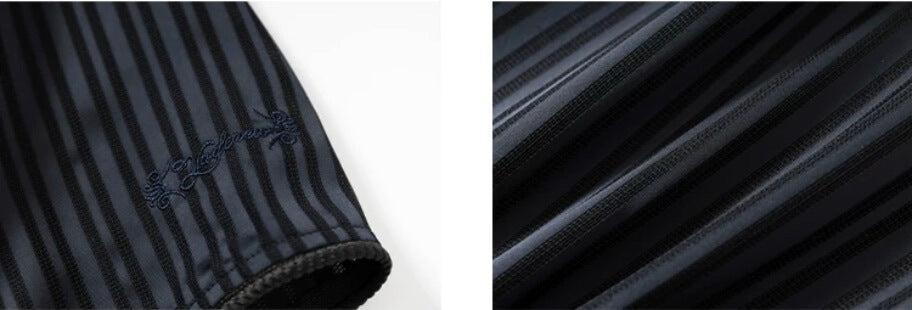 YADcrew Shiny Satin Striped Short Sleeve Shirt | Face 3 Face