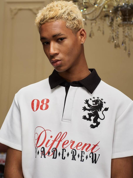 YADcrew Lion Crest Embroidered Polo Shirt | Face 3 Face