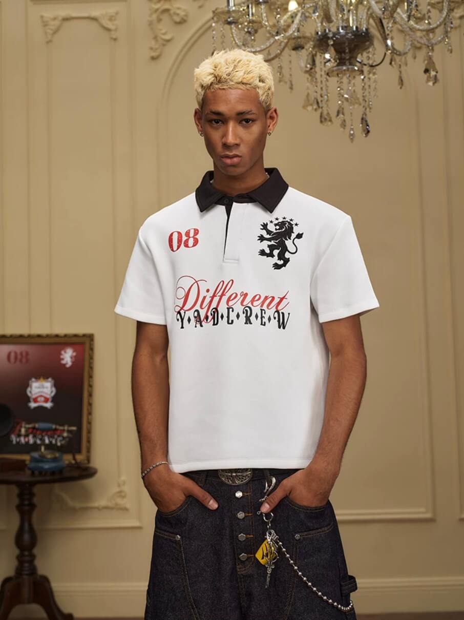 YADcrew Lion Crest Embroidered Polo Shirt | Face 3 Face