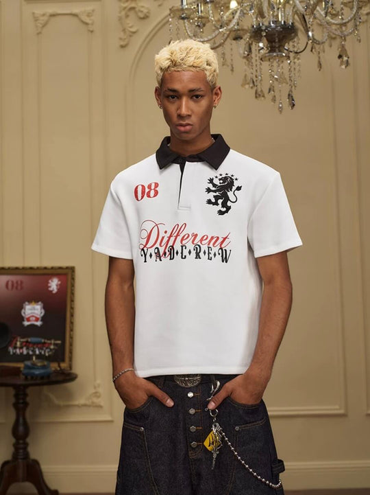 YADcrew Lion Crest Embroidered Polo Shirt | Face 3 Face