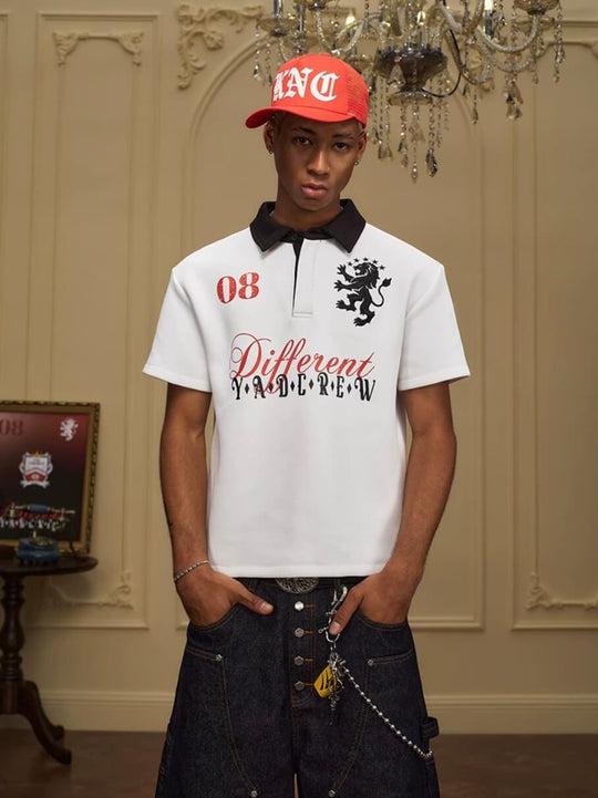 YADcrew Lion Crest Embroidered Polo Shirt | Face 3 Face