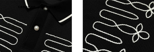 YADcrew Braid Embroidered Waffle Polo Shirt | Face 3 Face
