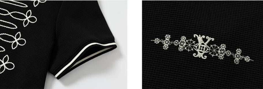 YADcrew Braid Embroidered Waffle Polo Shirt | Face 3 Face
