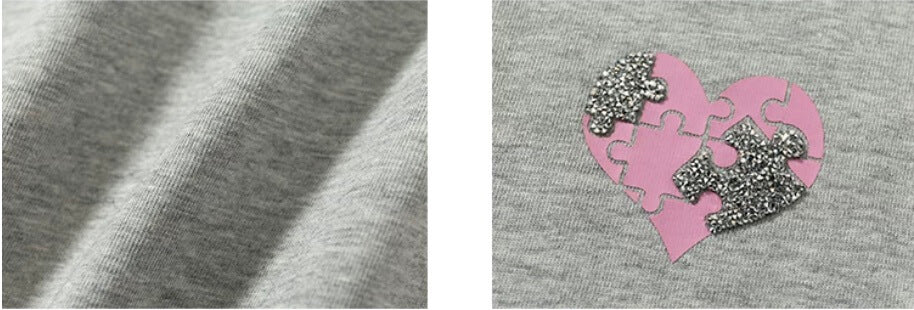 YADcrew Heart Puzzle Logo Print Rhinestone Tee | Face 3 Face