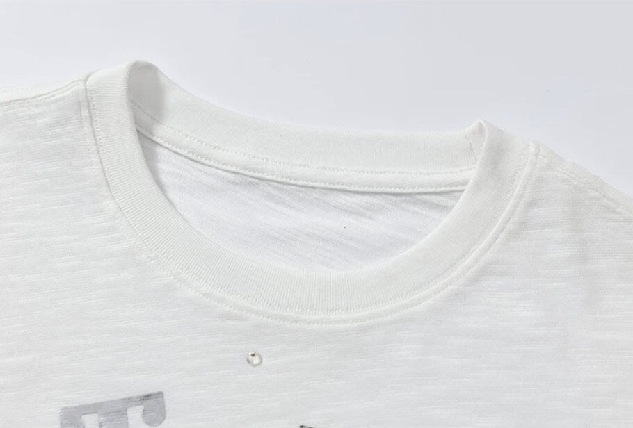 YADcrew Silver Logo Print All Over Rhinestone Tee | Face 3 Face