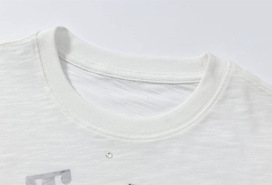 YADcrew Silver Logo Print All Over Rhinestone Tee | Face 3 Face