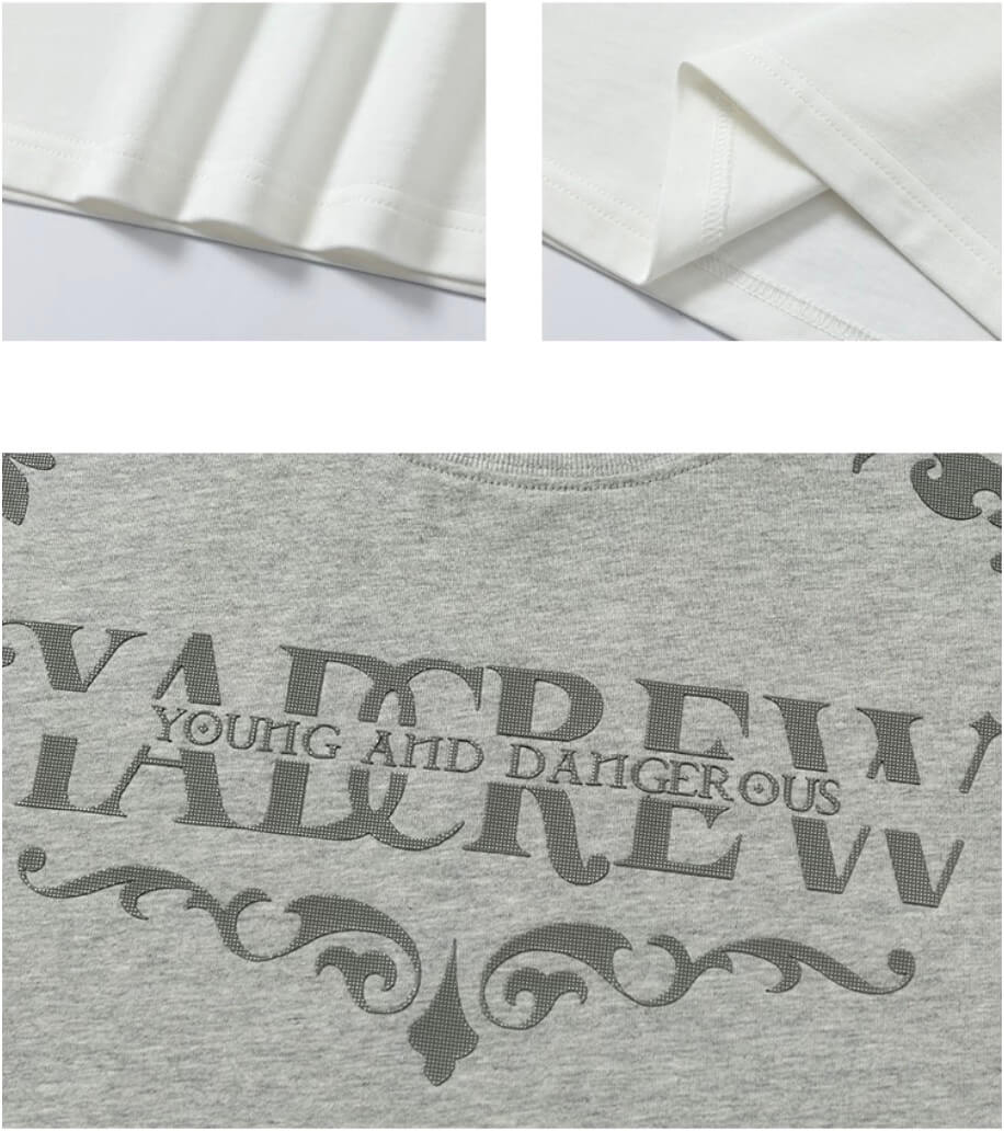 YADcrew Baroque Raised Logo Print Tee | Face 3 Face