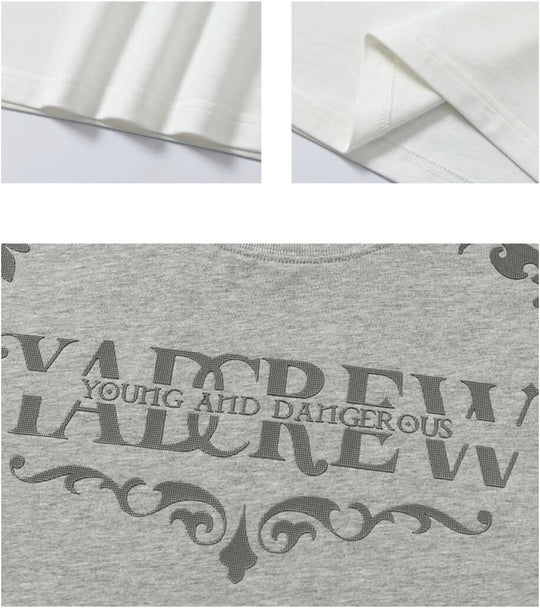 YADcrew Baroque Raised Logo Print Tee | Face 3 Face