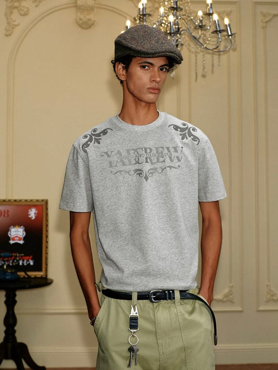 YADcrew Baroque Raised Logo Print Tee | Face 3 Face