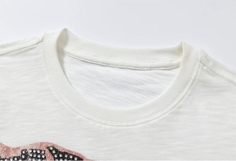YADcrew Vintage Lion DTG Print Rhinestone Tee | Face 3 Face